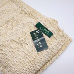 Lauren Ralph Lauren Scarf Womens Knit Rayon Wool Blend OS Cream Made in China